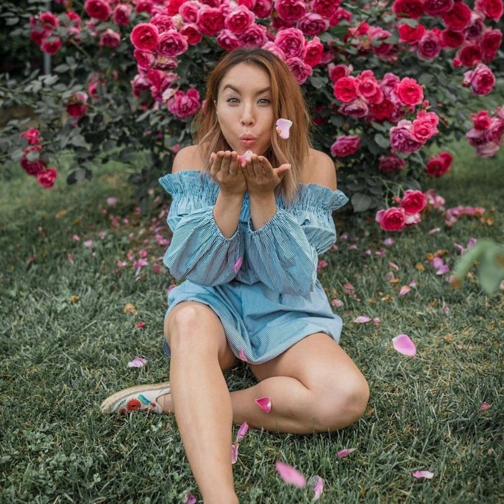Blue and White Seersucker Off the Shoulder Dress